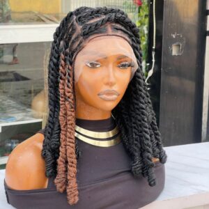 Human Hair Blend Full Lace Locs Twist Wig