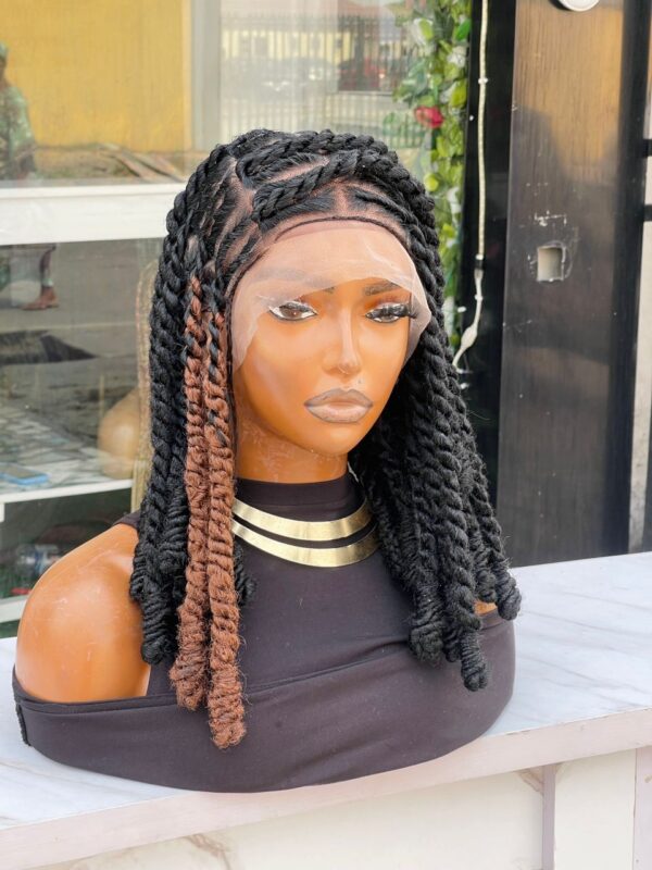 Human Hair Blend Full Lace Locs Twist Wig