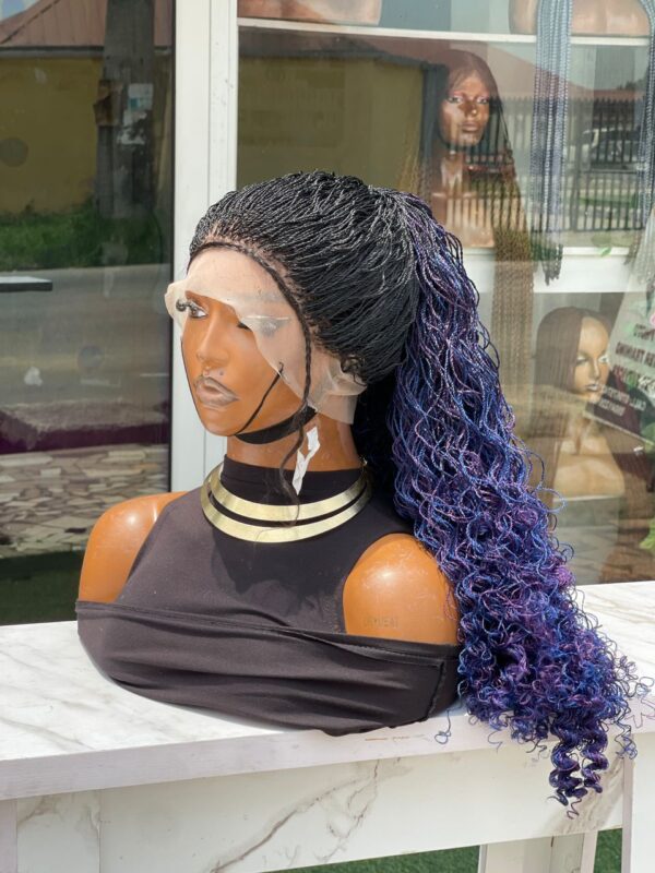 Human Hair Blend Full Lace Micro Twist Wig