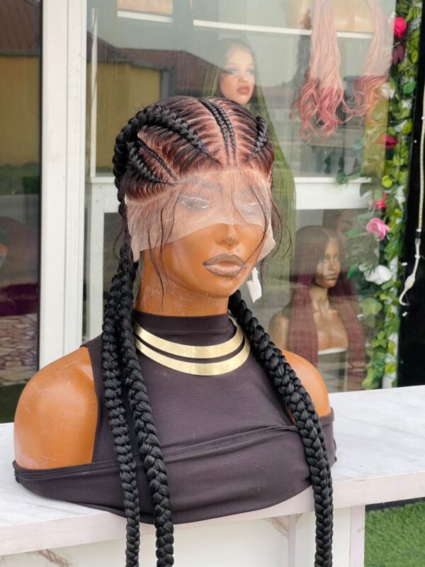 100% Human Hair Full Lace Stitch Braid Wig